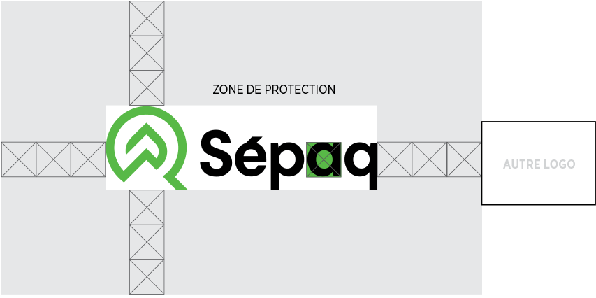 Zone de protection horizontale avec un autre logo